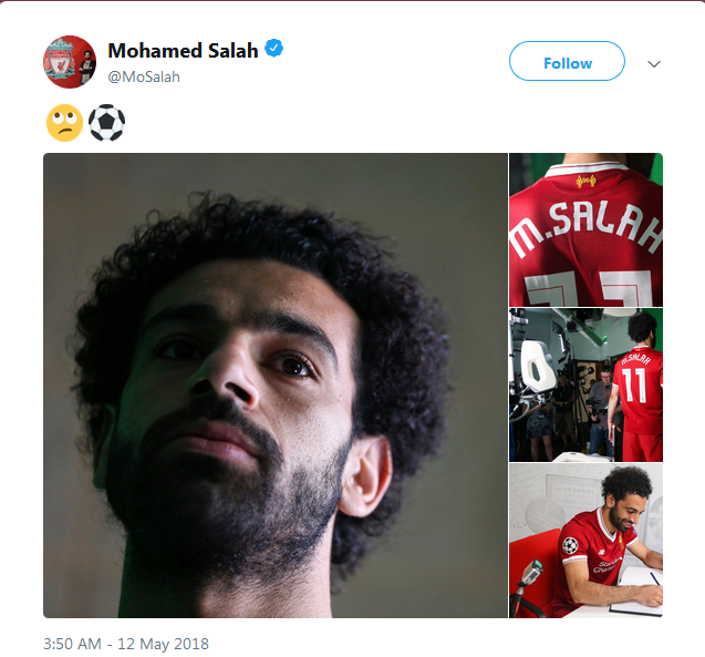 تويتر محمد صلاح اختفى أمام ملايين المتابعين بعد تغريدة غريبة!